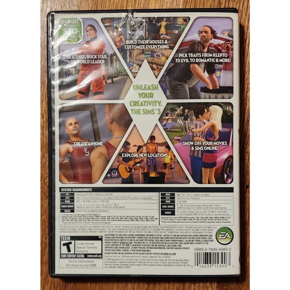 The Sims 3 Game PC With Key Command Card, book and 2009 Disc Looks Great - Picture 2 of 3